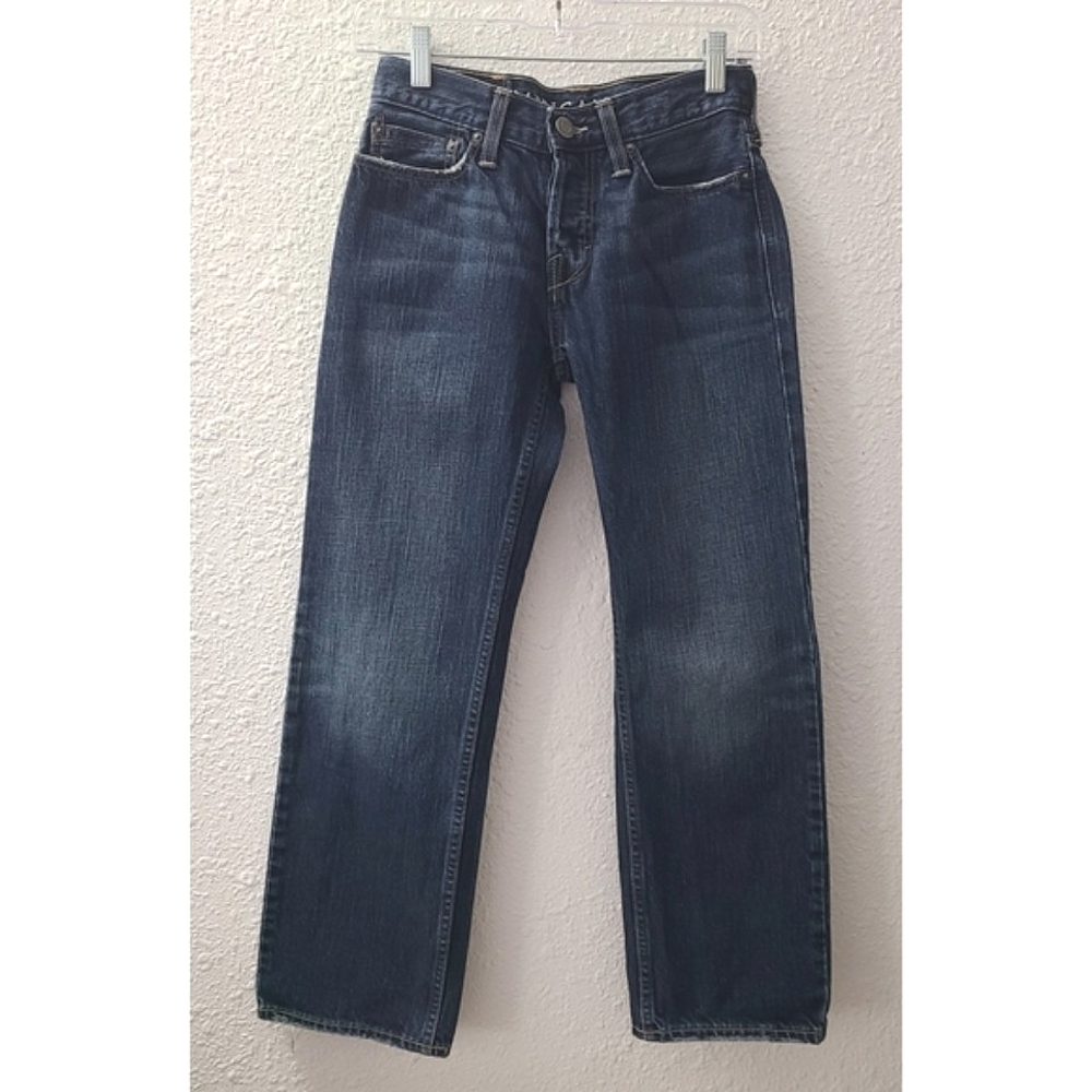 American Eagle button-fly distressed straight leg jeans